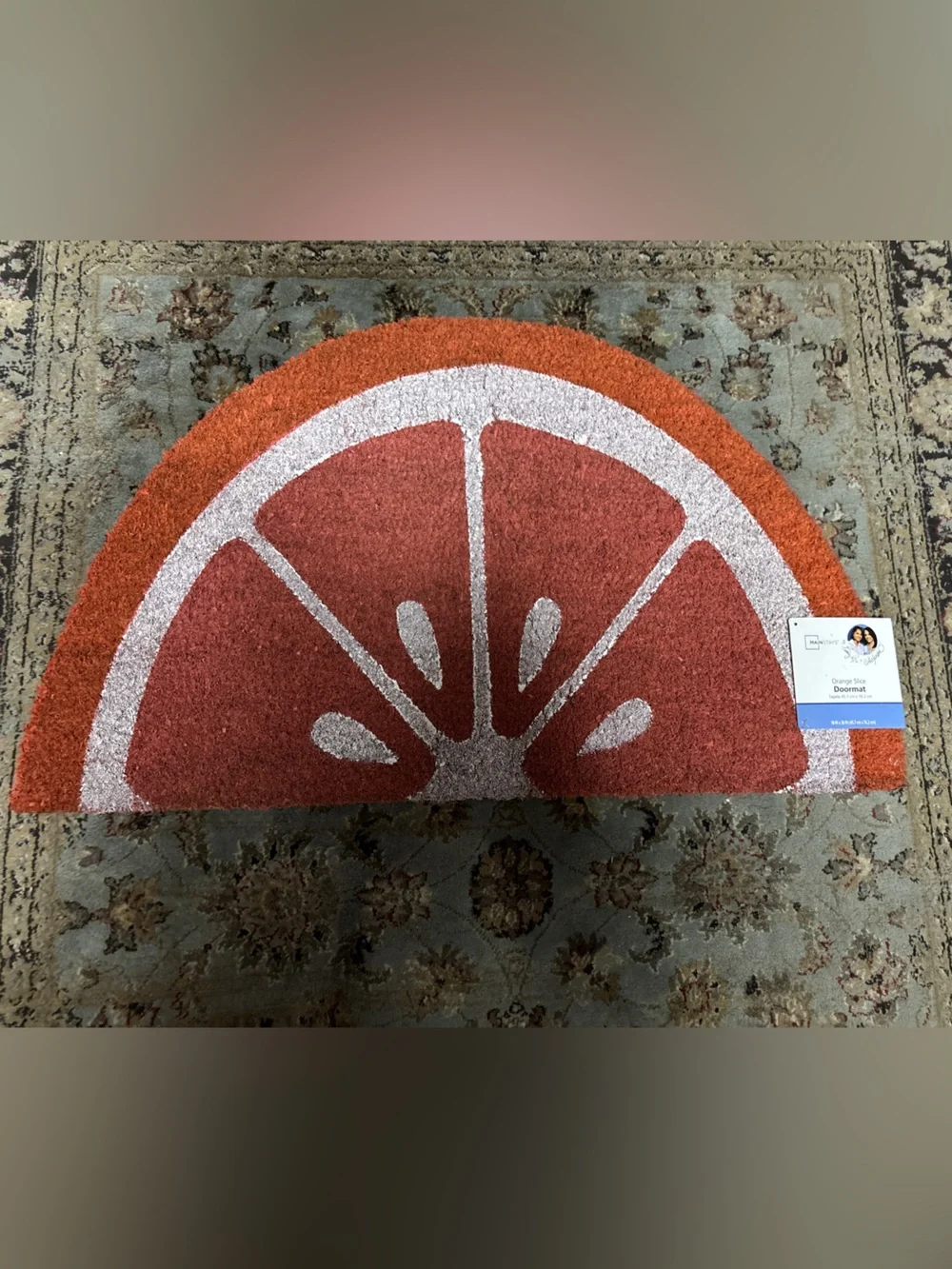 NWT Half-Moon Orange Slice Doormat